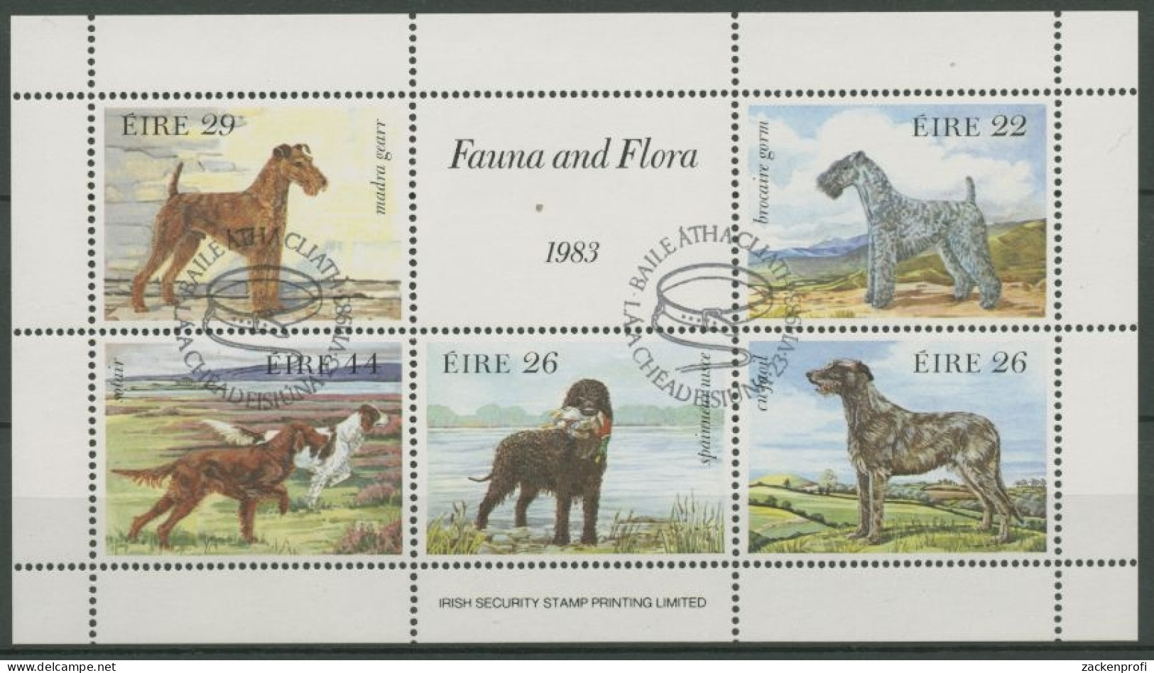 Irland 1983 Irische Hunde Block 4 Gestempelt (C16282) - Blocks & Kleinbögen