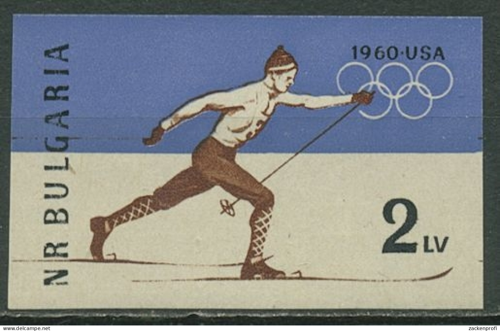 Bulgarien 1960 Olympia Winterspiele Squaw Valley 1153 B Postfrisch Geschnitten - Unused Stamps
