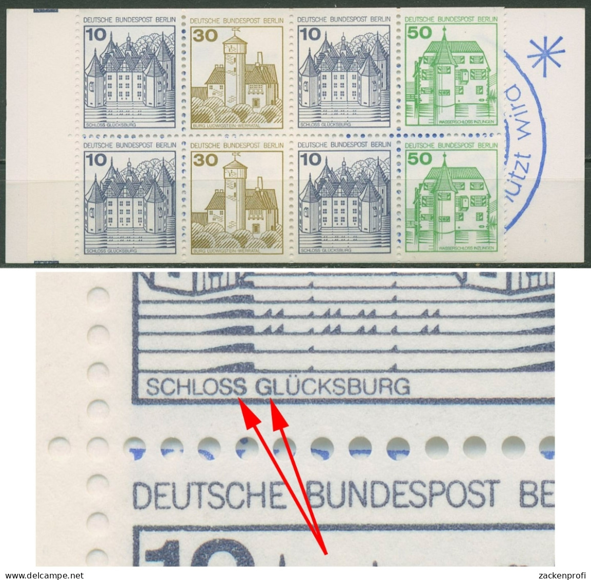 Berlin Markenheftchen 1980 B & S Mit Plattenfehler MH 11 B PF VIII Postfrisch - Abarten Und Kuriositäten