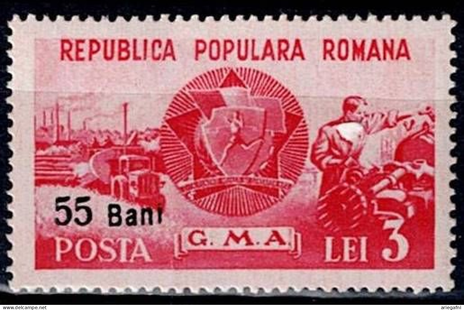 ROMANIA 1952 SPORT WITH OVERPRINT MI No 1339 MNH VF!! - Neufs