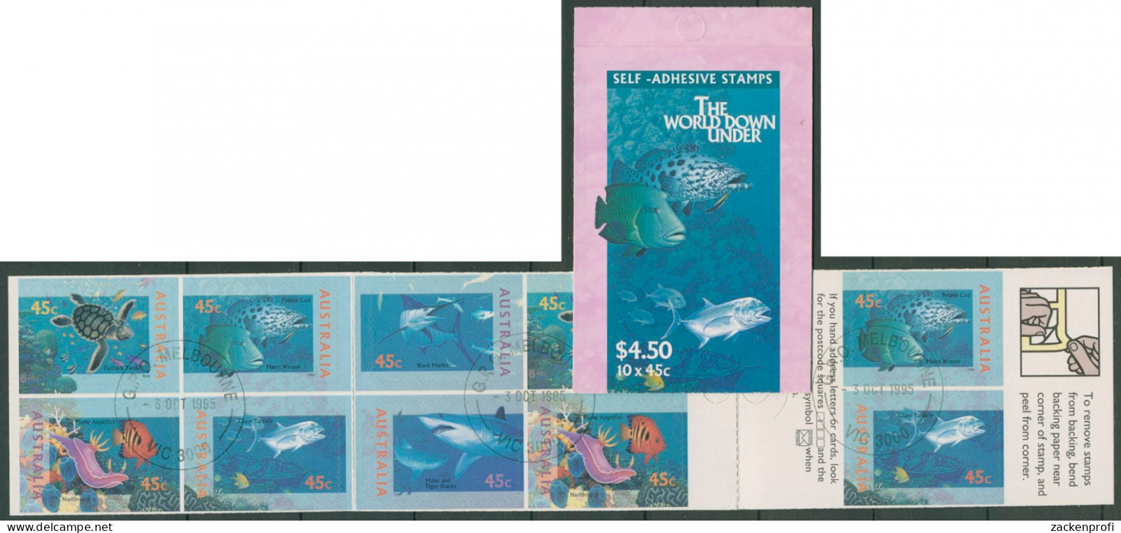 Australien 1995 Unterwasserwelt Fische Korallen MH 88 Gestempelt (C29530) - Postzegelboekjes