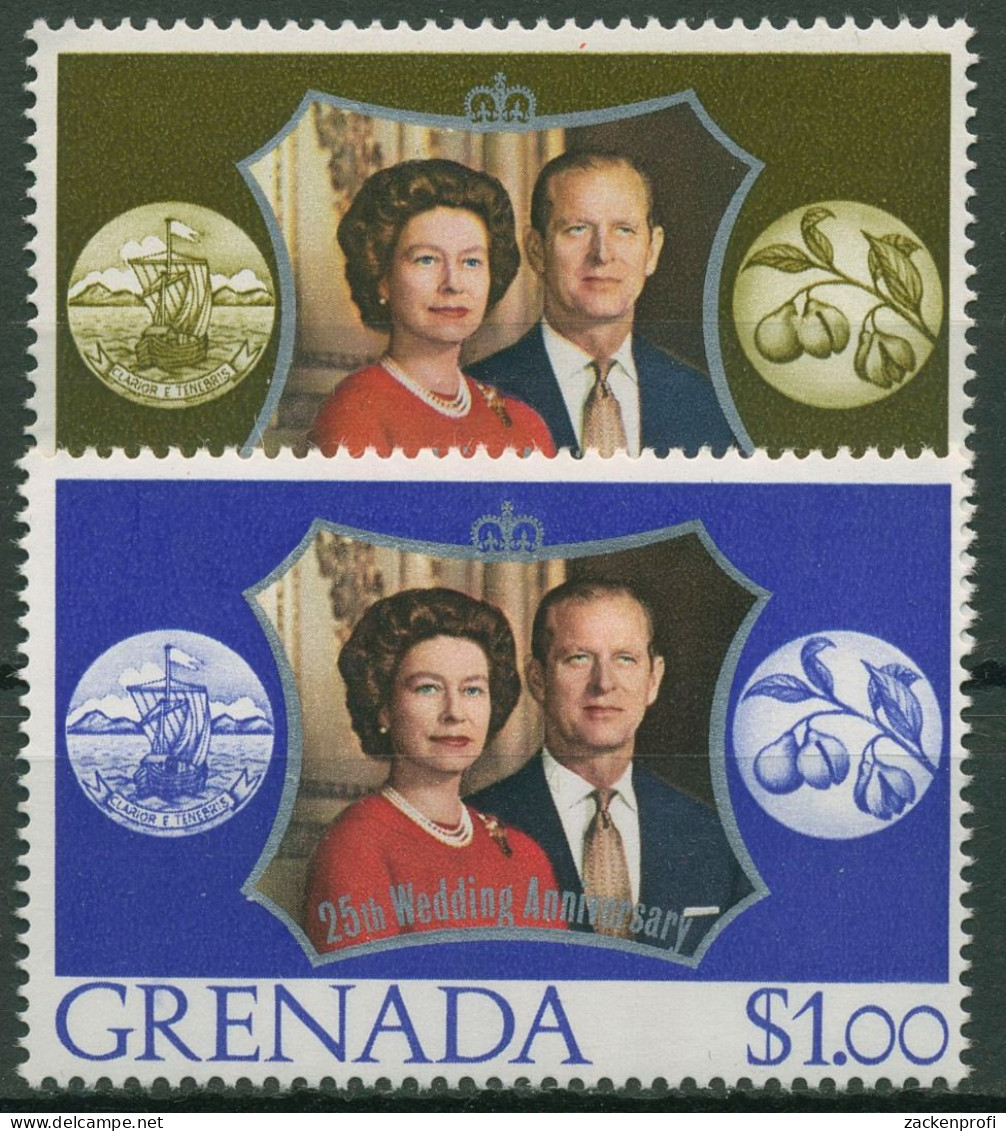Grenada 1972 Silberhochzeit Des Englischen Königspaares 498/99 Postfrisch - Grenada (...-1974)