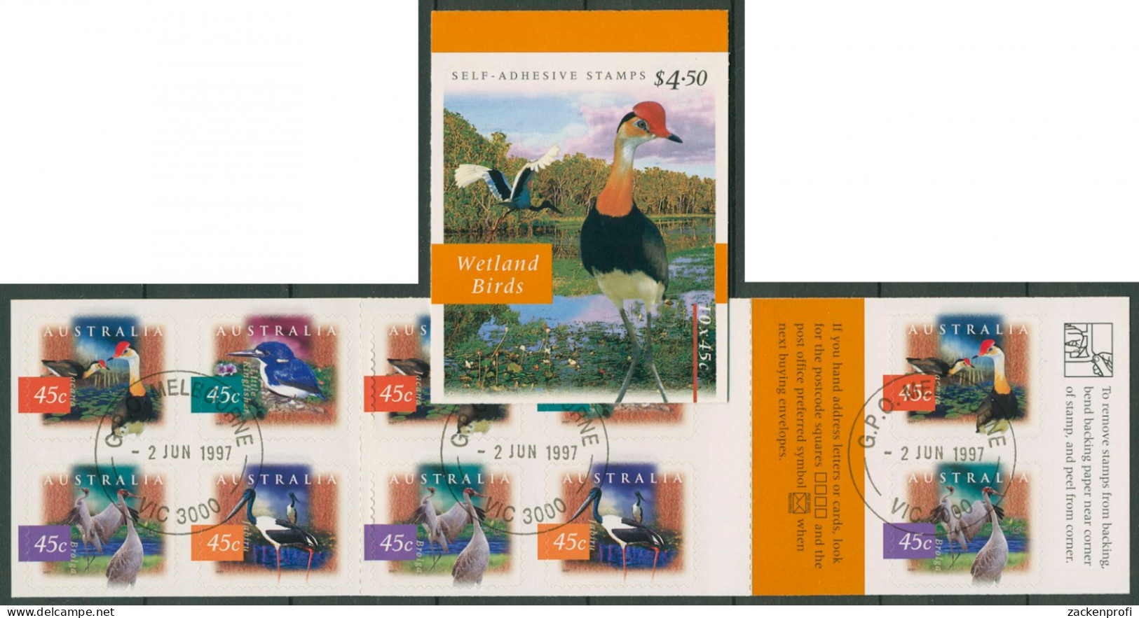 Australien 1997 Vögel Der Feuchtgebiete MH 113 Gestempelt (C29545) - Markenheftchen