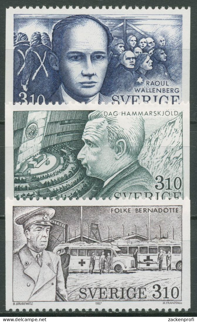 Schweden 1987 Humanisten Dag Hammerskjöld Graf Bernadotte 1443/45 Postfrisch - Unused Stamps