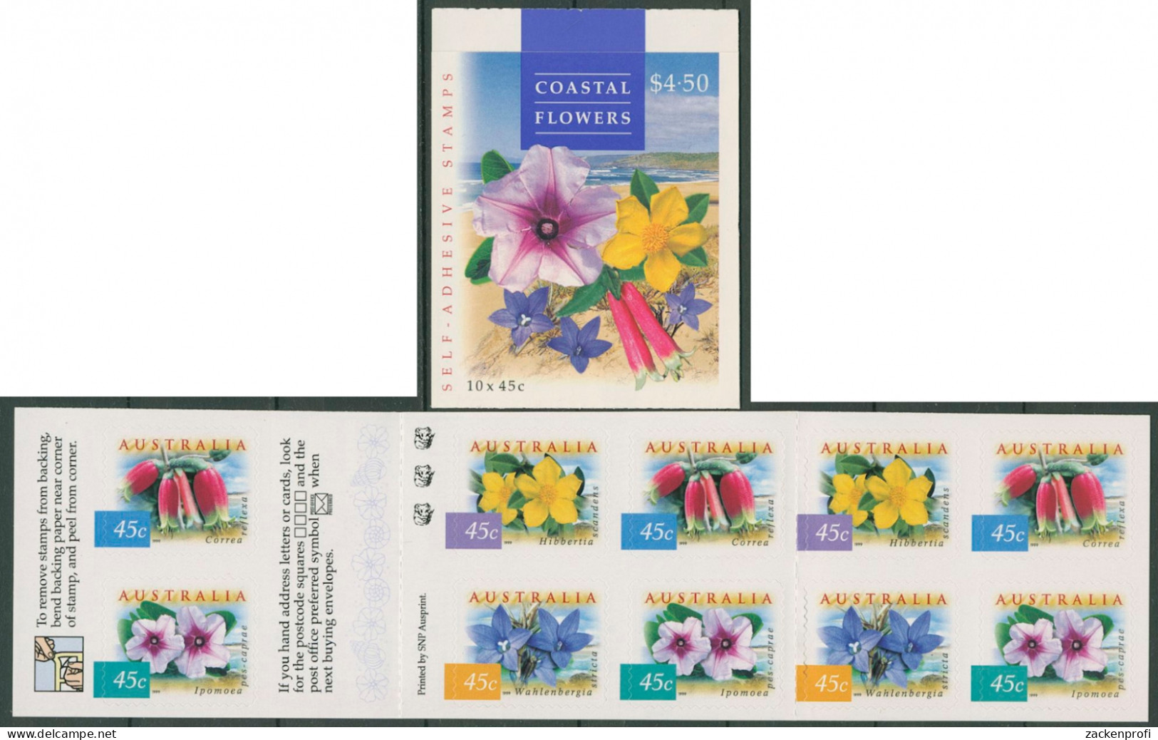 Australien 1999 Blumen D. Küsten MH 125 BA, 3 Koalas Reprint Postfrisch (C29560) - Booklets