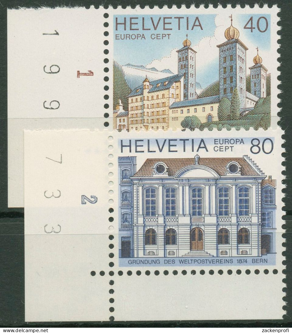 Schweiz 1978 Europa CEPT Baudenkmäler Rathaus Bern 1128/29 Ecke Postfrisch - Nuovi