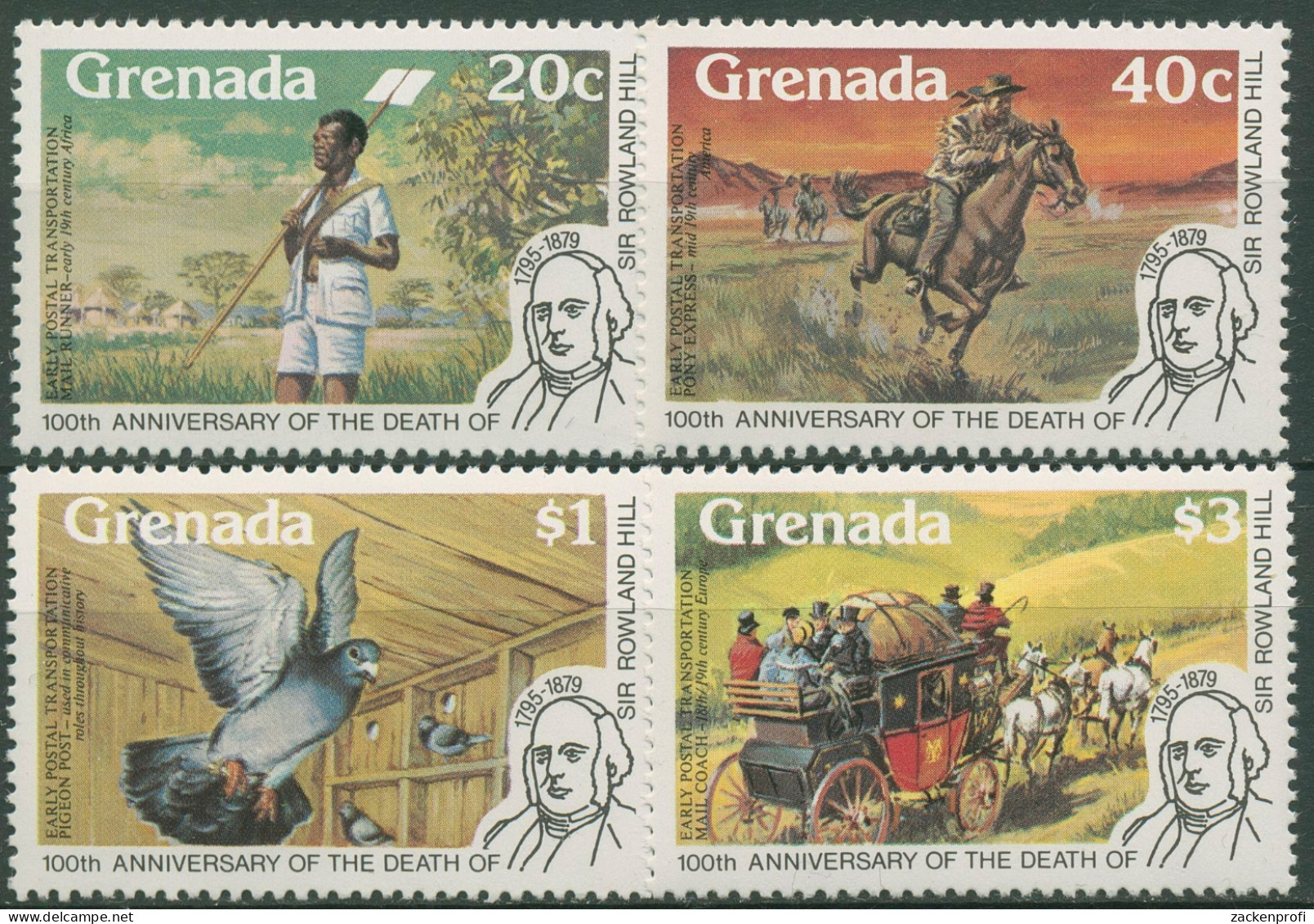 Grenada 1979 Rowland Hill Postmeister Postbeförderung 967/70 A Postfrisch - Grenade (1974-...)