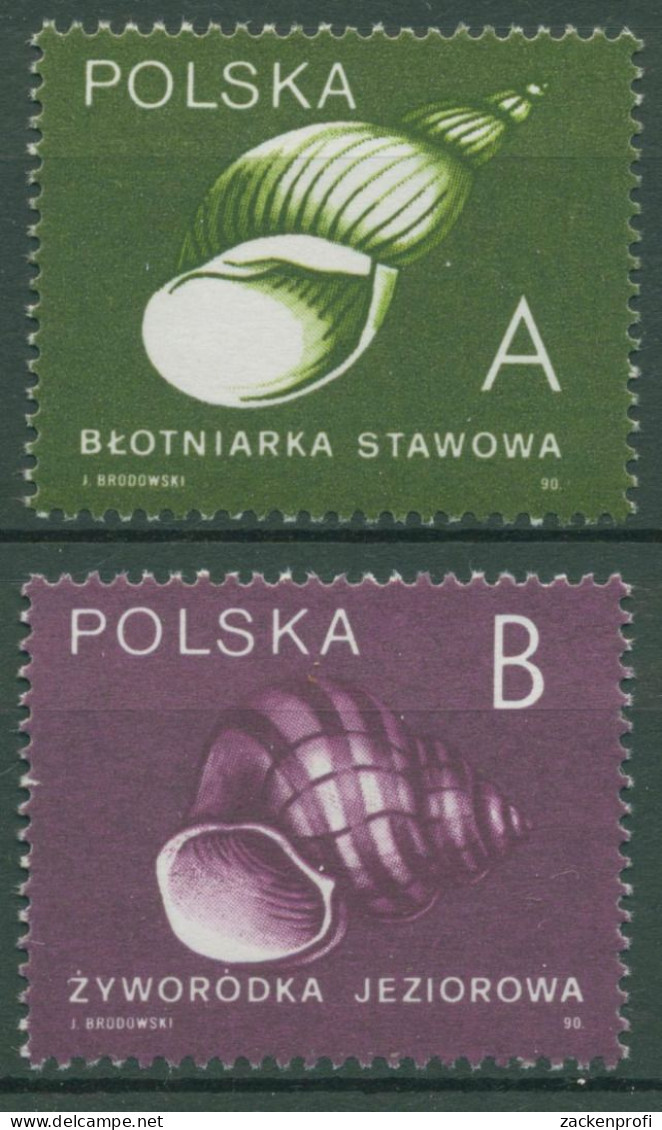 Polen 1990 Inlandspost Tiere Schnecken 3273/74 C Postfrisch - Unused Stamps
