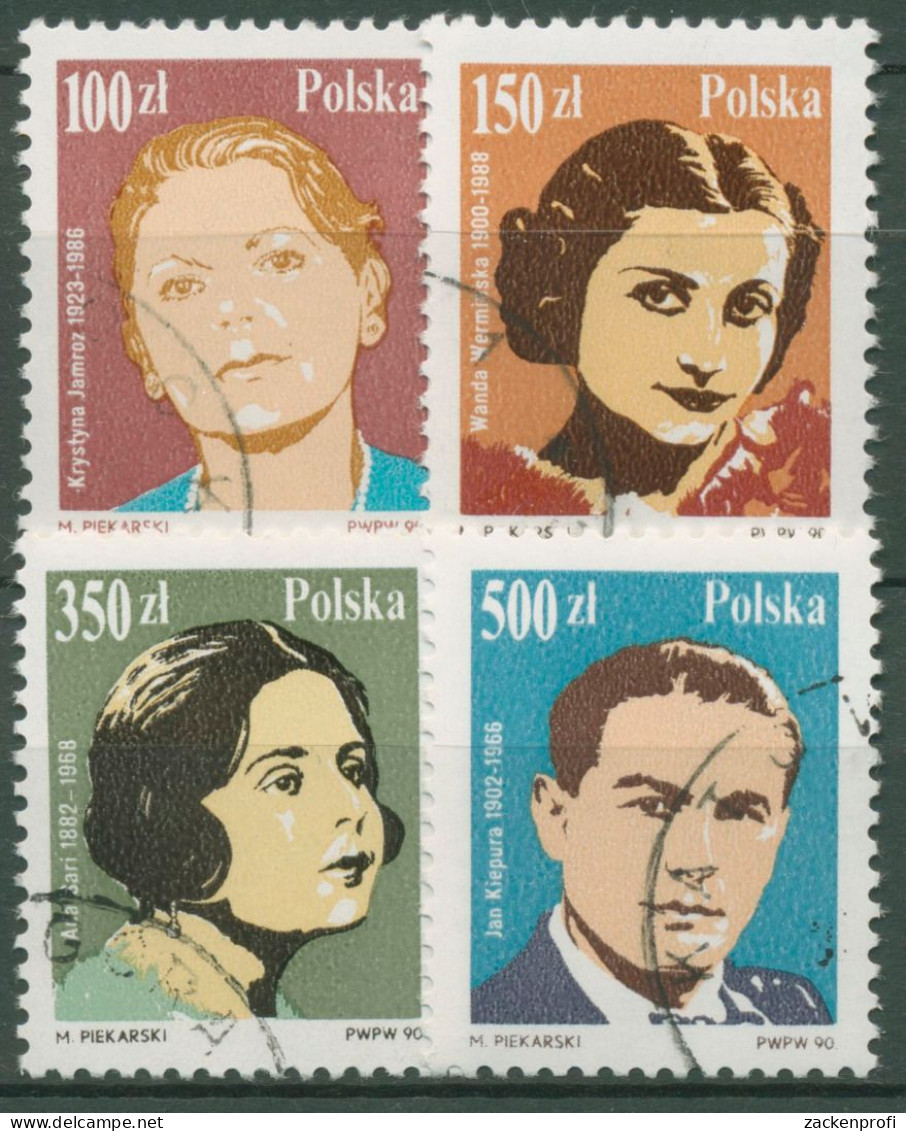 Polen 1990 Sängerinnen & Sänger 3254/57 Gestempelt - Used Stamps