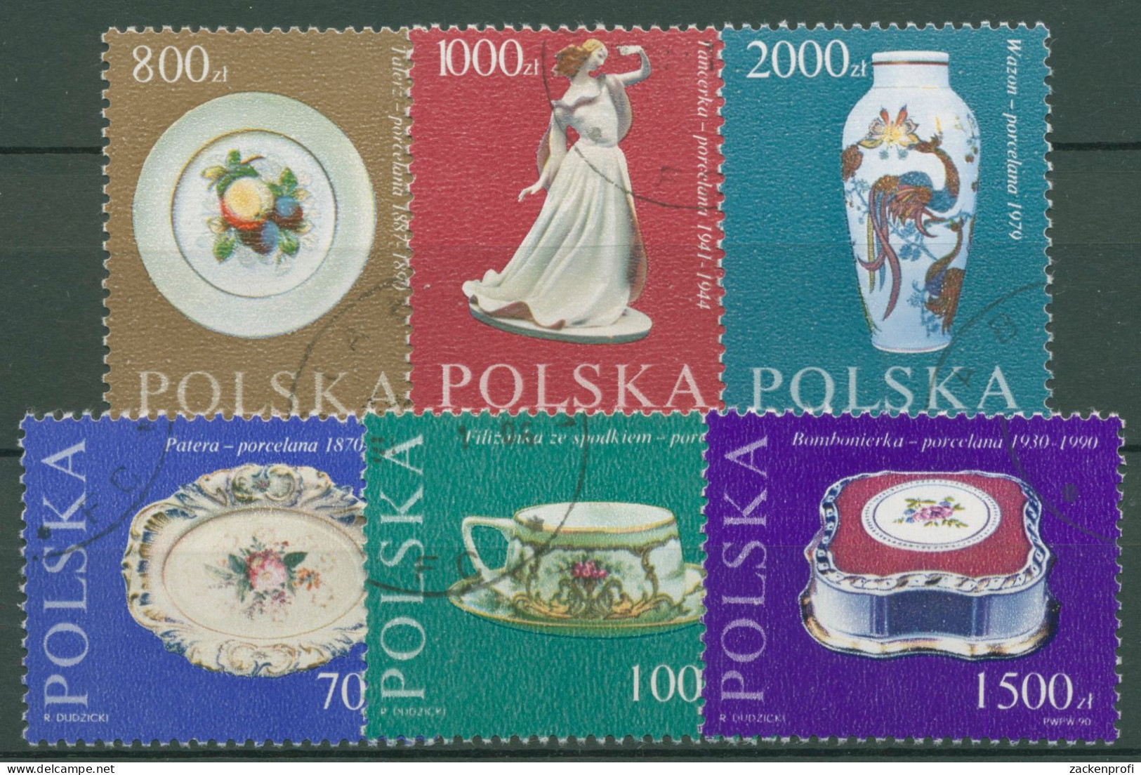 Polen 1990 Porzellan Manufaktur Cmielow 3288/93 Gestempelt - Oblitérés