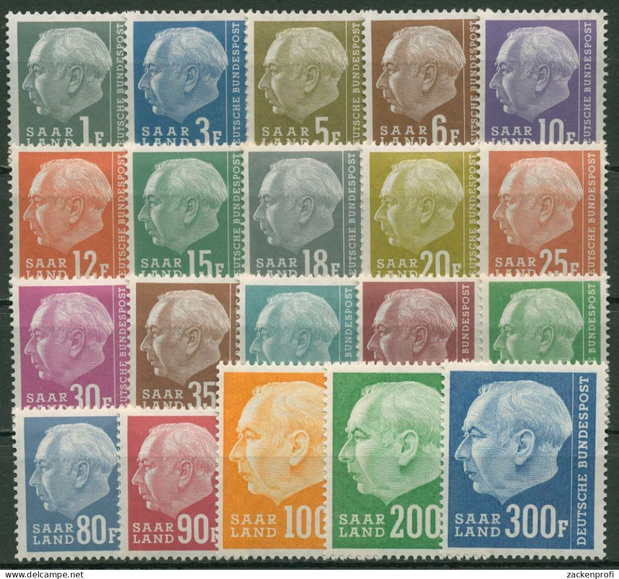 OPD Saarbrücken 1957 Bundespräsident Theodor Heuss 409/28 Mit Falz - Unused Stamps