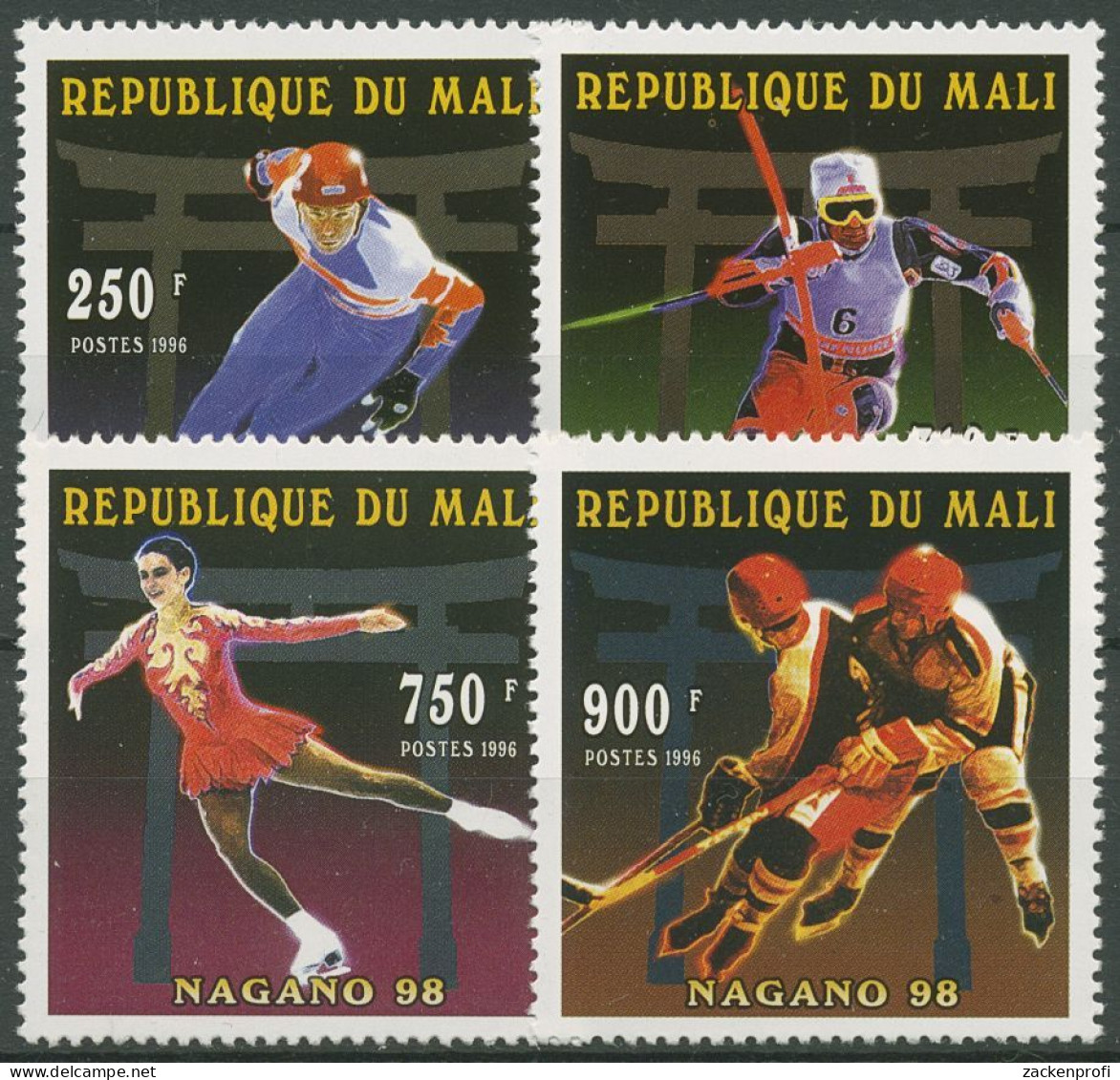Mali 1996 Olympische Winterspiele Nagano Eislauf Ski 1707/10 A Postfrisch - Mali (1959-...)