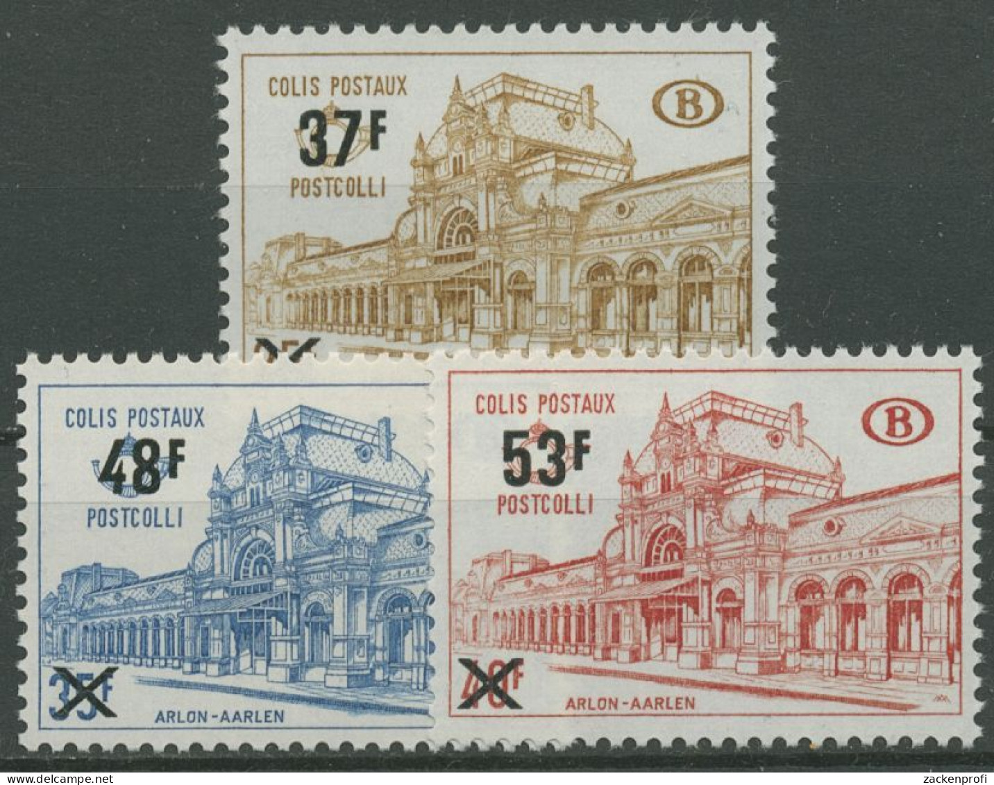 Belgien 1970 Postpaketmarken Bahnhof Arlon Mit Aufdruck PP 64/66 Postfrisch - Mint