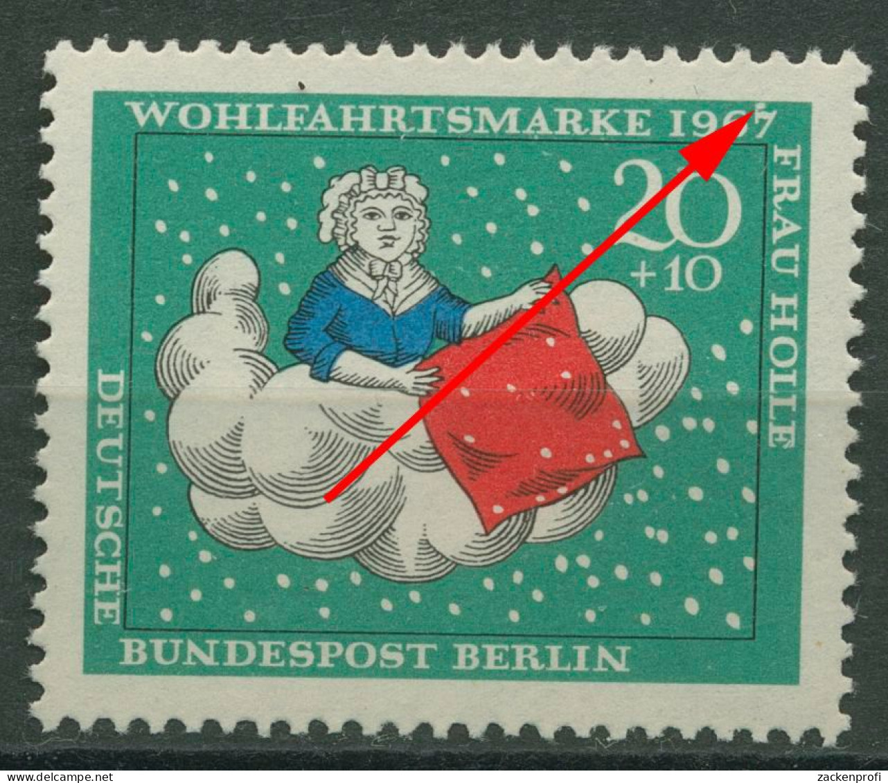 Berlin 1967 Wohlfahrt Frau Holle Mit Plattenfehler 311 PF ? Postfrisch - Variétés Et Curiosités