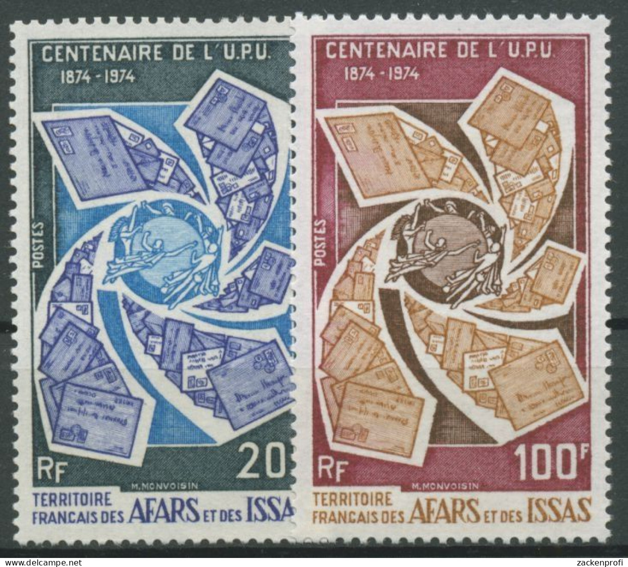 Afar Und Issa 1974 100 Jahre Weltpostverein UPU 106/07 Postfrisch - Ongebruikt