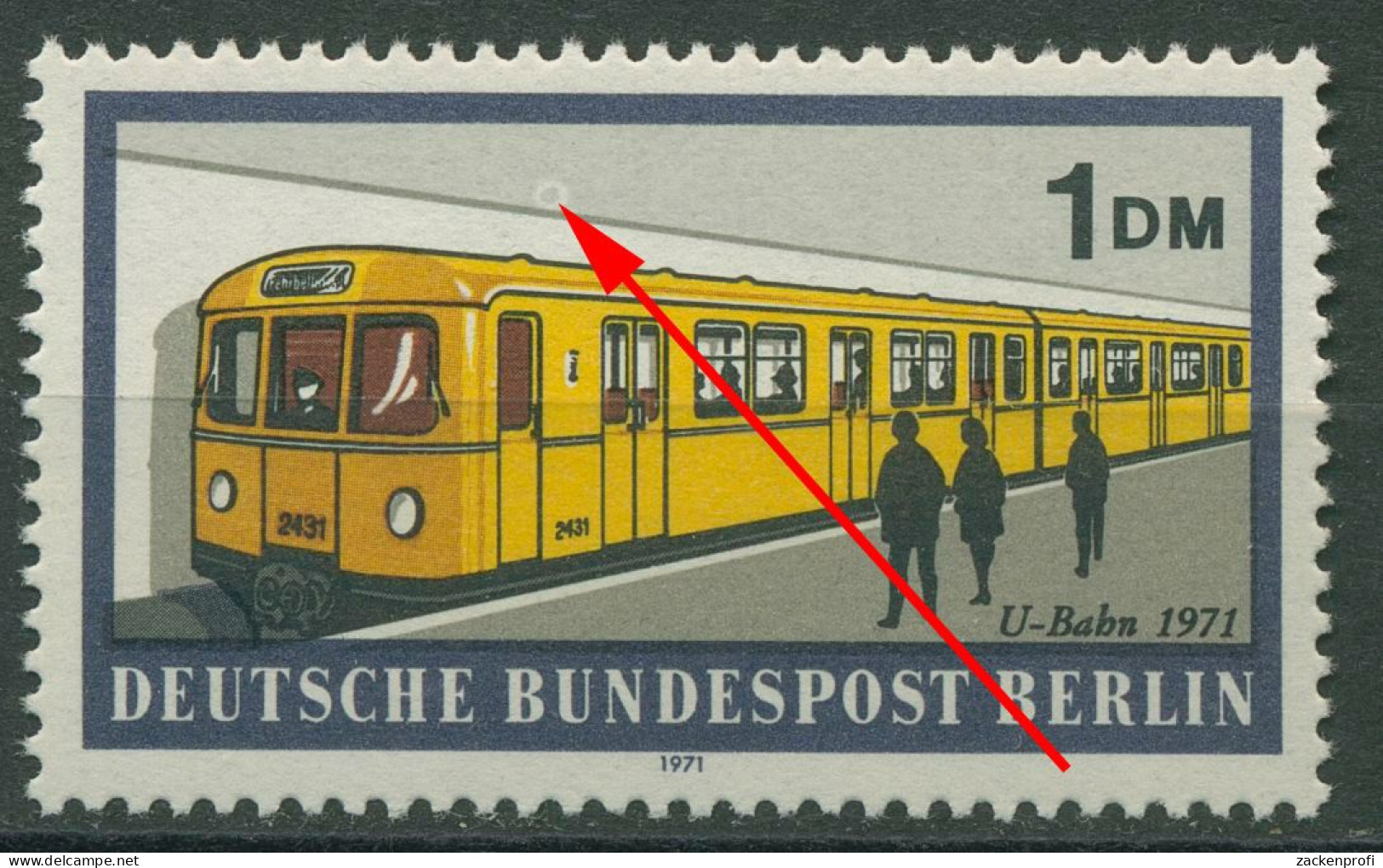 Berlin 1971 Strassenbahn Mit Putzenfleck 384 Postfrisch - Abarten Und Kuriositäten