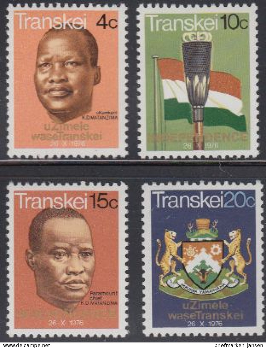 Südafrika - Transkei Mi.Nr. 18-21 Tag Der Unabhängigkeit (4 Werte) - Other & Unclassified