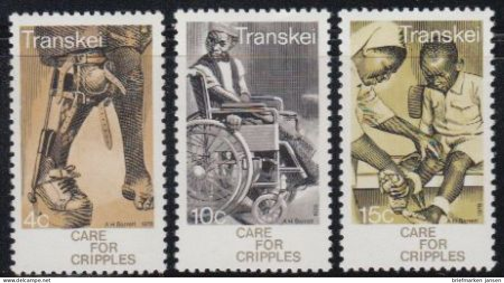 Südafrika - Transkei Mi.Nr. 45-47 Behindertenhilfe (3 Werte) - Other & Unclassified