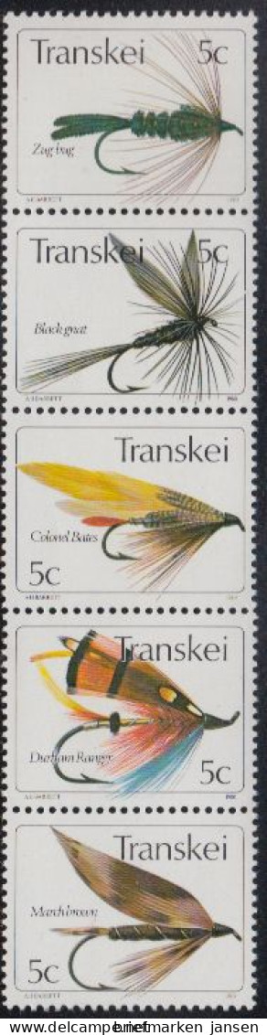 Südafrika - Transkei Mi.Nr. Zdr.68,67,66,65,69 Senkr. Künstliche Fliegen  - Other & Unclassified