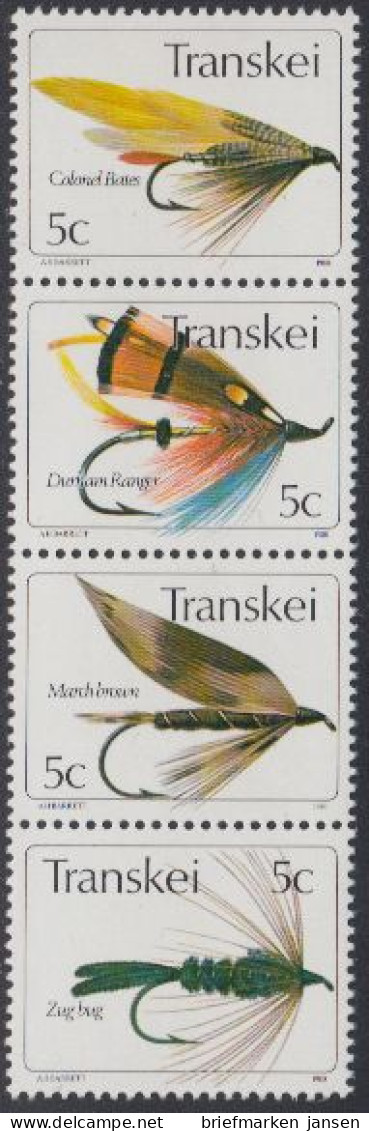 Südafrika - Transkei Mi.Nr. Zdr.66,65,69,68 Senkr. Künstliche Fliegen  - Other & Unclassified