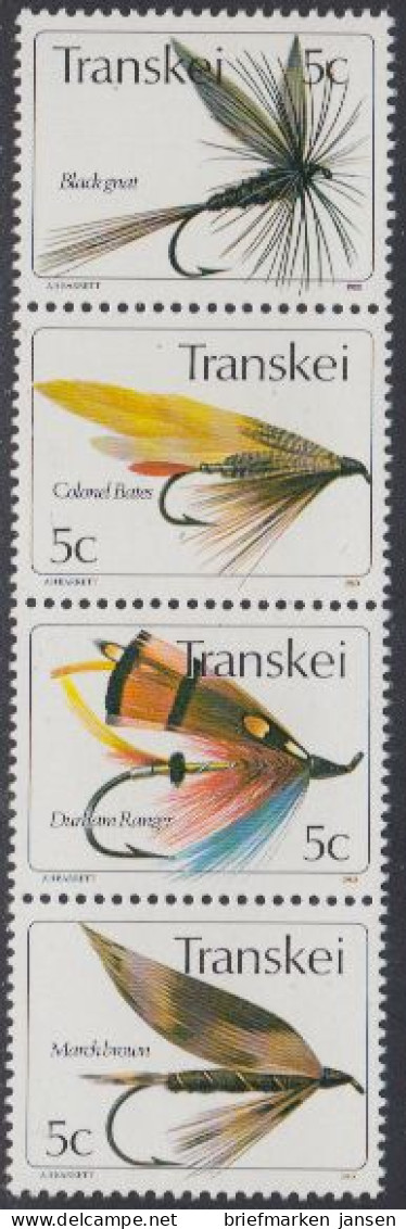 Südafrika - Transkei Mi.Nr. Zdr.67,66,65,69 Senkr. Künstliche Fliegen  - Other & Unclassified