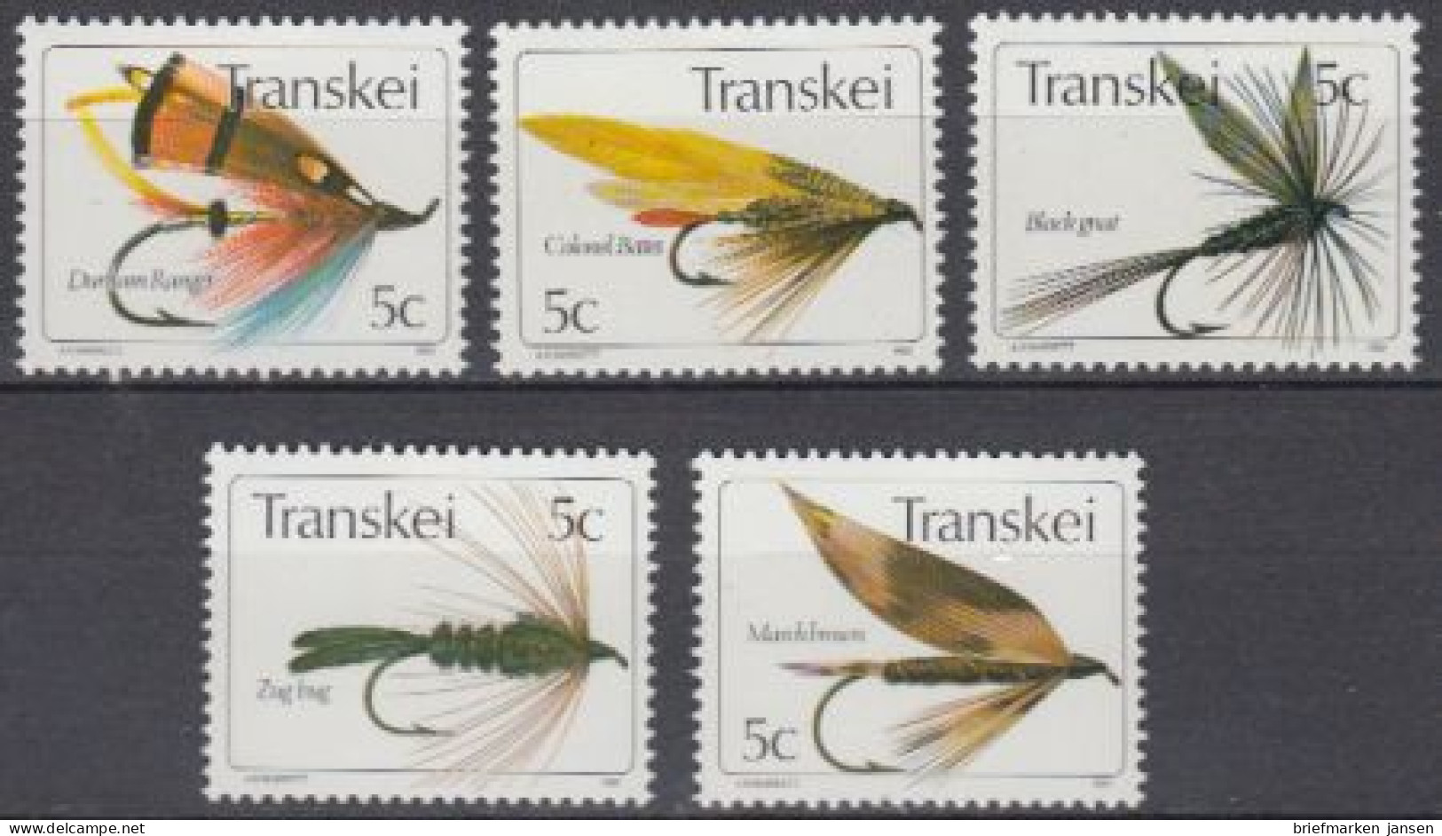 Südafrika - Transkei Mi.Nr. 65-69 Künstliche Fliegen Als Angelhaken (5 Werte) - Otros & Sin Clasificación