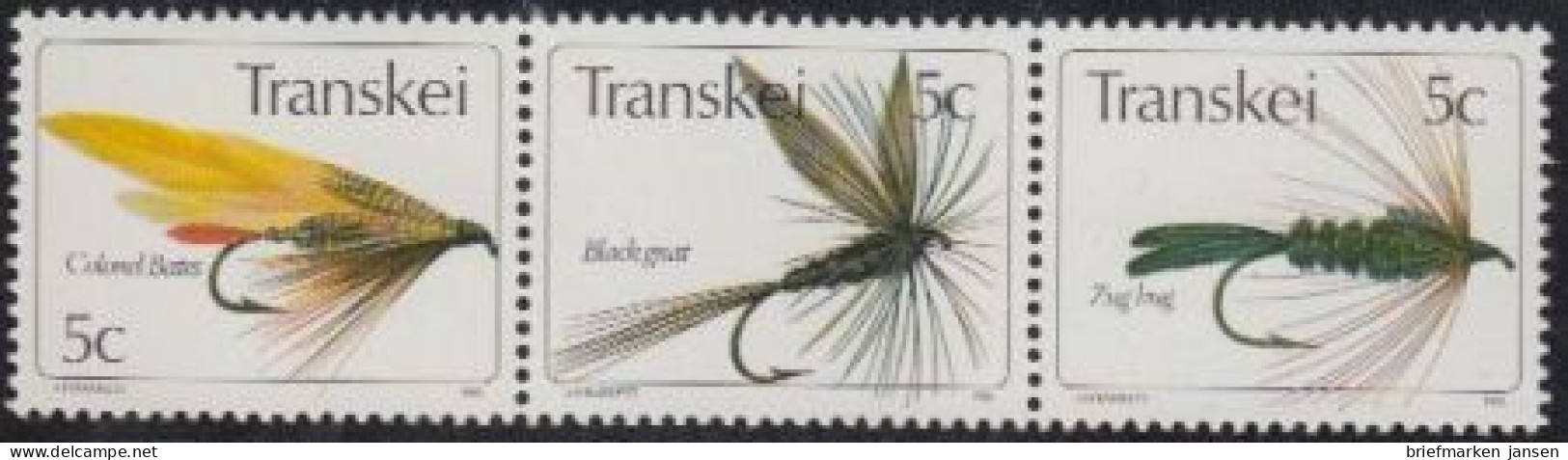 Südafrika - Transkei Mi.Nr. Zdr.66,67,68 Waag. Künstliche Fliegen  - Other & Unclassified