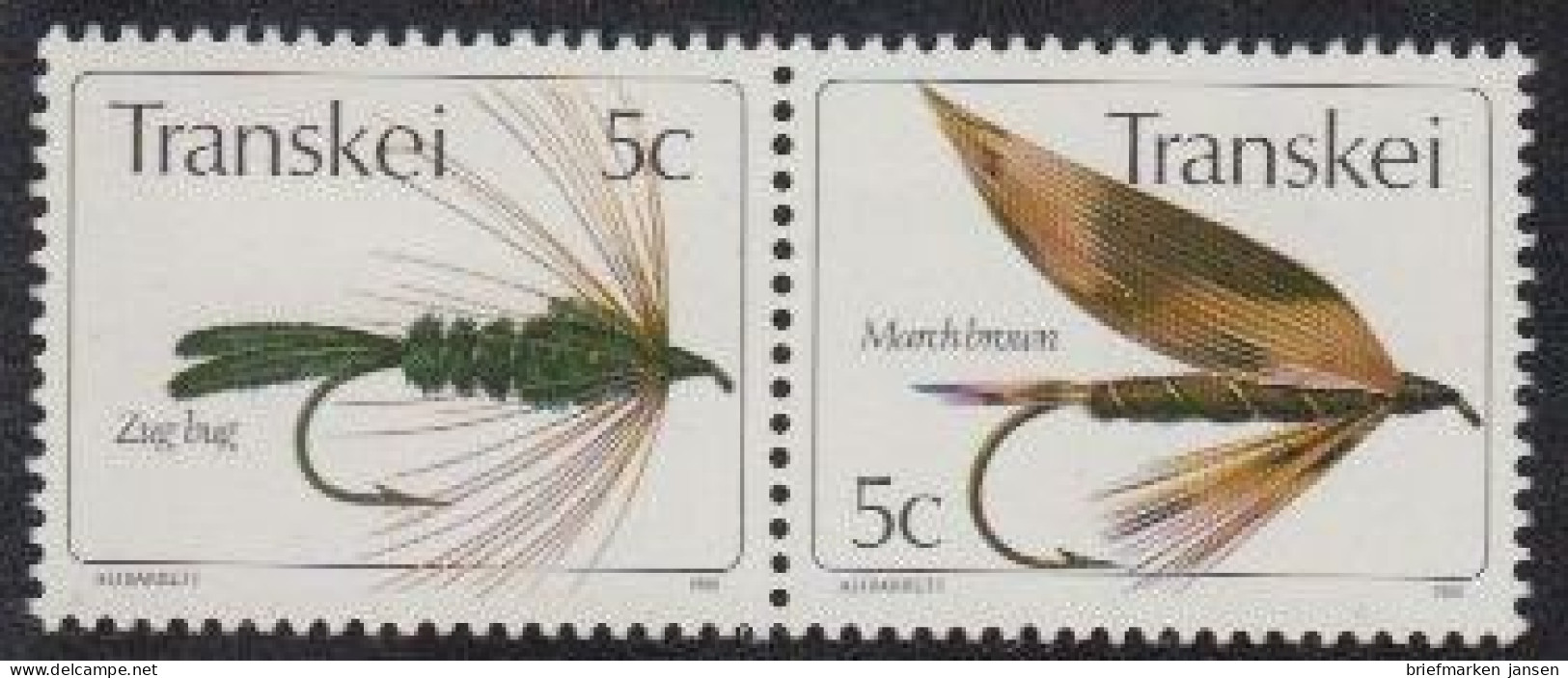 Südafrika - Transkei Mi.Nr. Zdr.68,69 Waag. Künstliche Fliegen  - Other & Unclassified