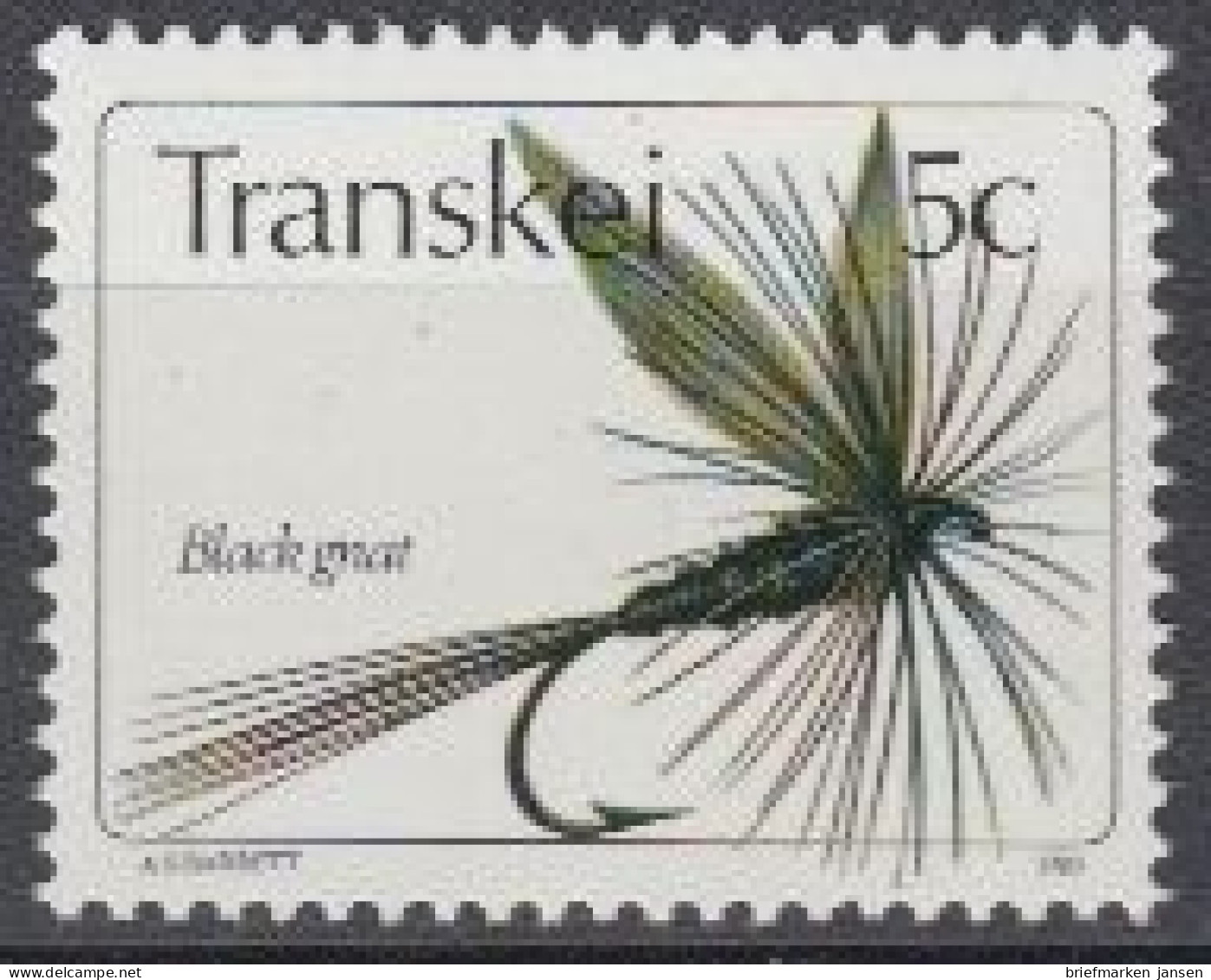 Südafrika - Transkei Mi.Nr. 67 Künstliche Fliegen, Black Gnat (5) - Andere & Zonder Classificatie