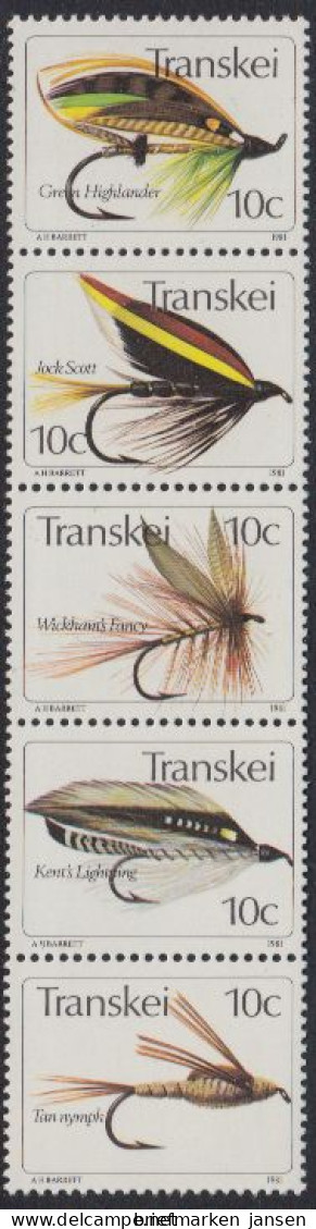 Südafrika - Transkei Mi.Nr. Zdr.86,87,83,84,85 Senkr. Künstliche Fliegen  - Andere & Zonder Classificatie
