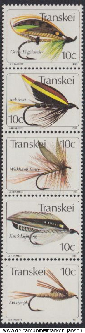 Südafrika - Transkei Mi.Nr. Zdr.86,87,83,84,85 Senkr. Künstliche Fliegen  - Other & Unclassified