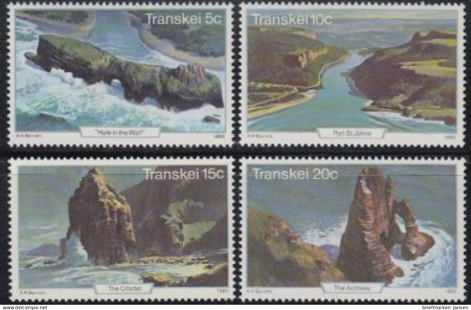 Südafrika - Transkei Mi.Nr. 79-82 Touristenattraktion: Küstenlandschaften (4 W.) - Other & Unclassified