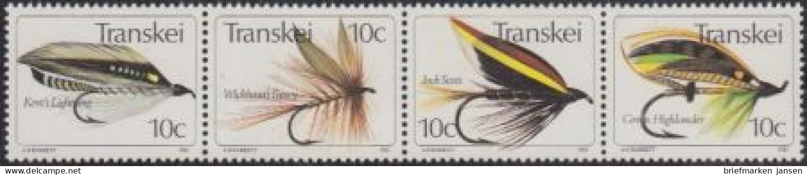 Südafrika - Transkei Mi.Nr. Zdr.84,83,87,86 Waag. Künstliche Fliegen  - Other & Unclassified