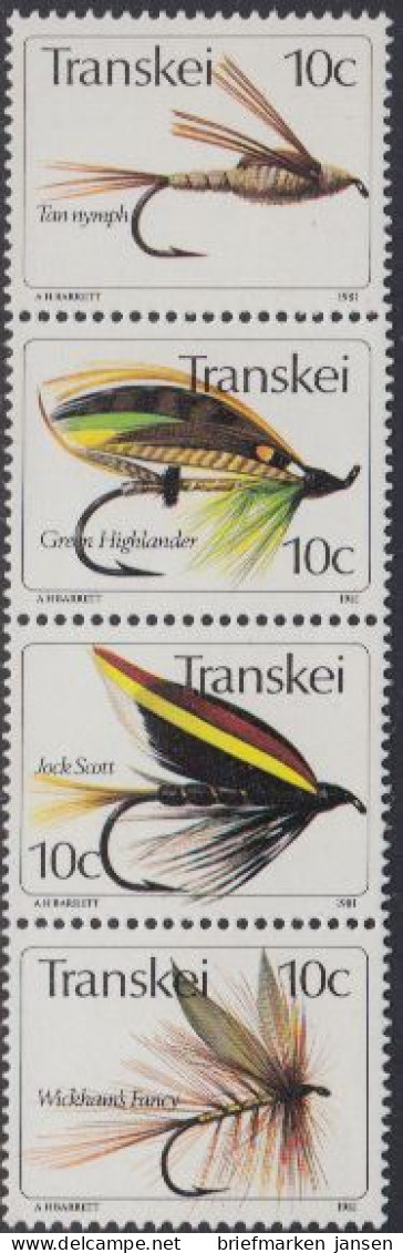 Südafrika - Transkei Mi.Nr. Zdr.85,86,87,83 Senkr. Künstliche Fliegen  - Andere & Zonder Classificatie
