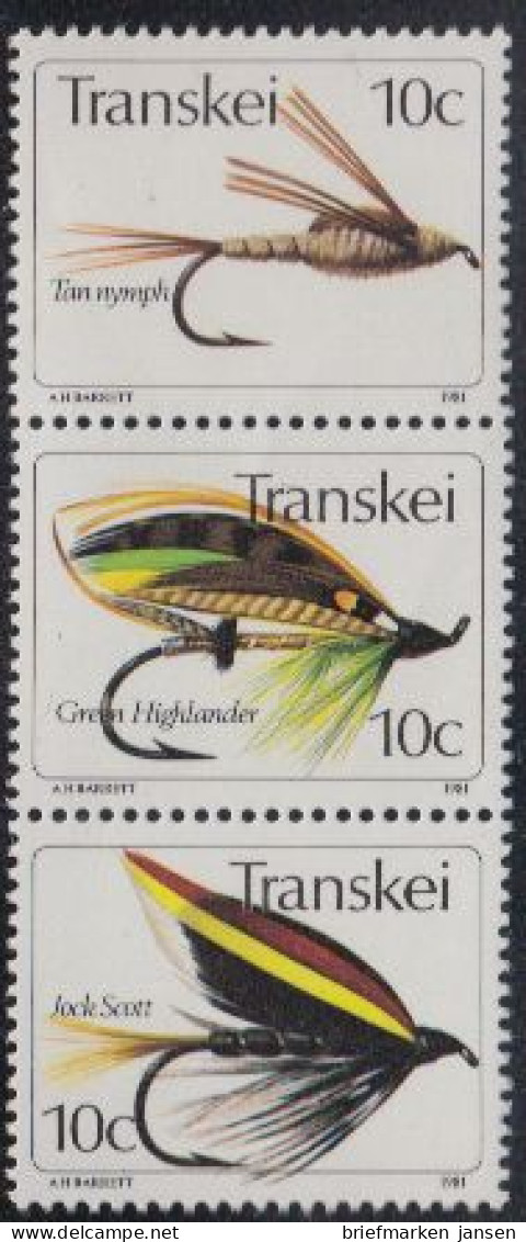 Südafrika - Transkei Mi.Nr. Zdr.85,86,87 Senkr. Künstliche Fliegen  - Autres & Non Classés