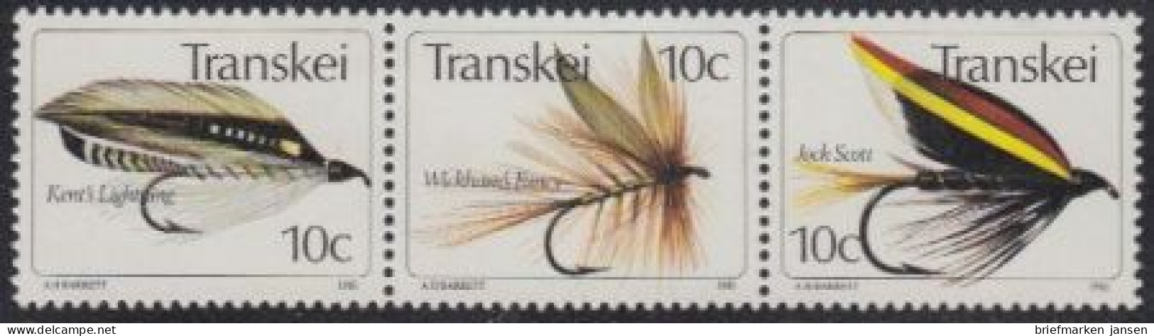 Südafrika - Transkei Mi.Nr. Zdr.84,83,87 Waag. Künstliche Fliegen  - Andere & Zonder Classificatie