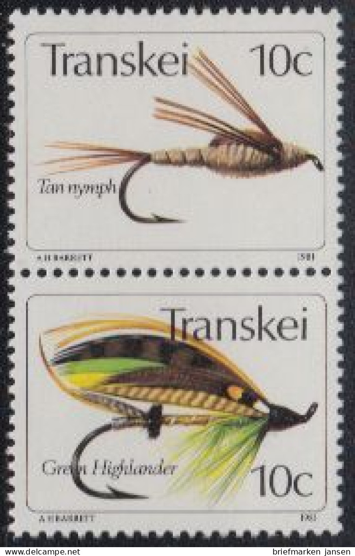 Südafrika - Transkei Mi.Nr. Zdr.85,86 Senkr. Künstliche Fliegen  - Other & Unclassified