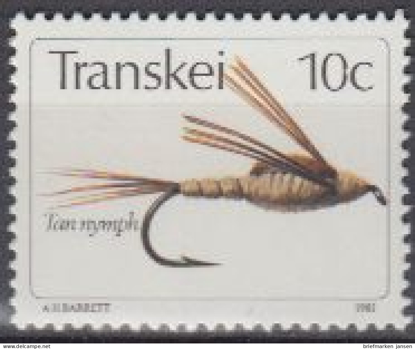 Südafrika - Transkei Mi.Nr. 85 Künstliche Fliegen, Tan Nymph (10) - Otros & Sin Clasificación