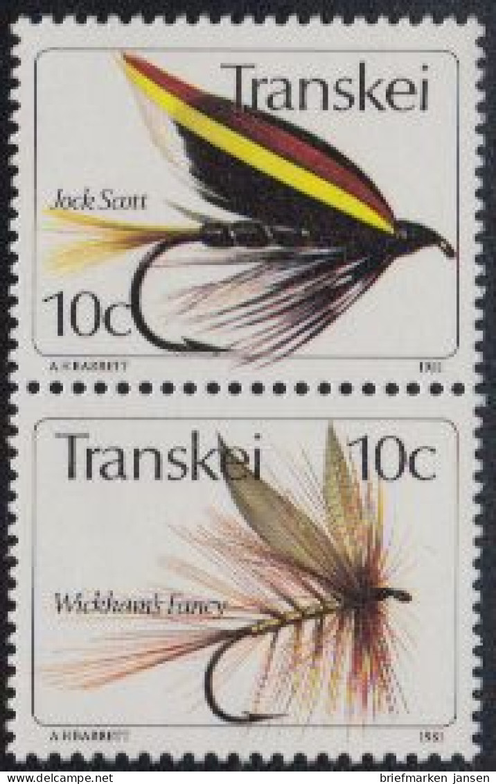 Südafrika - Transkei Mi.Nr. Zdr.87,83 Senkr. Künstliche Fliegen  - Andere & Zonder Classificatie