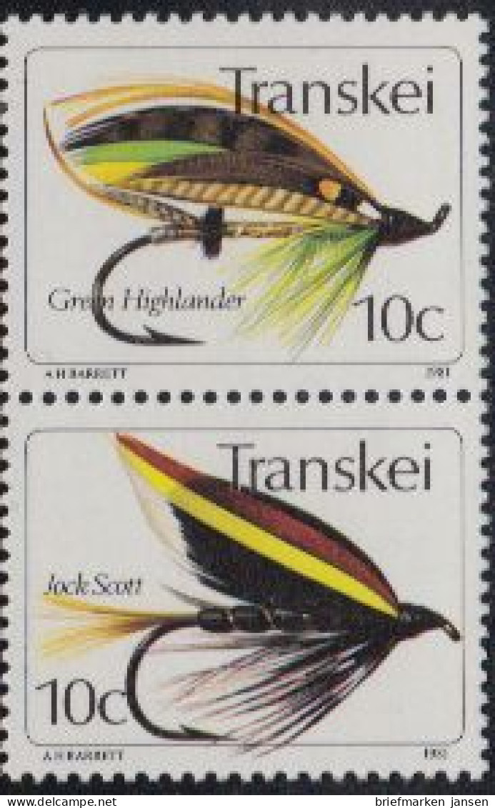Südafrika - Transkei Mi.Nr. Zdr.86,87 Senkr. Künstliche Fliegen  - Autres & Non Classés