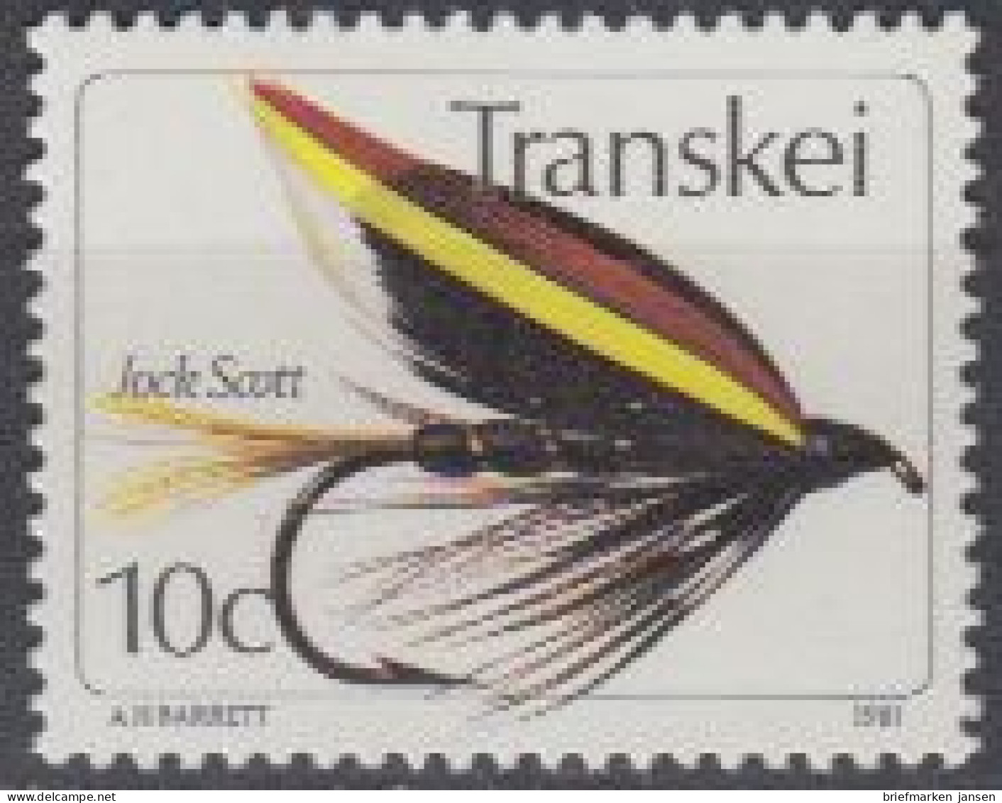 Südafrika - Transkei Mi.Nr. 87 Künstliche Fliegen, Jock Scott (10) - Other & Unclassified