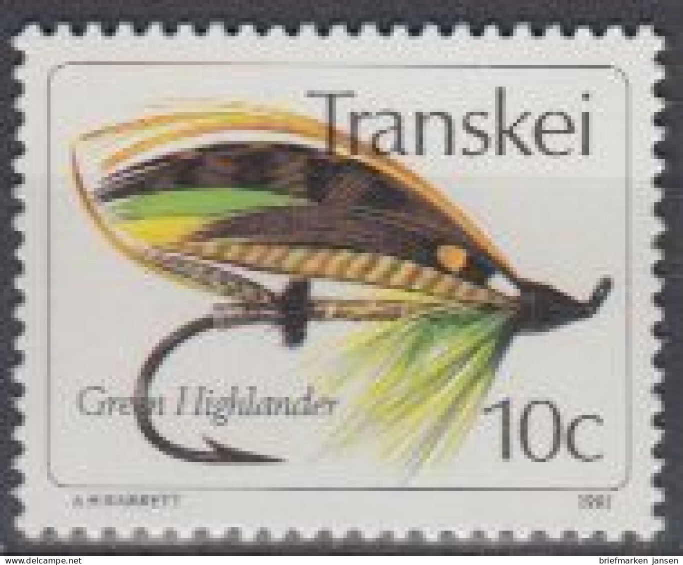 Südafrika - Transkei Mi.Nr. 86 Künstliche Fliegen, Green Highlander (10) - Other & Unclassified