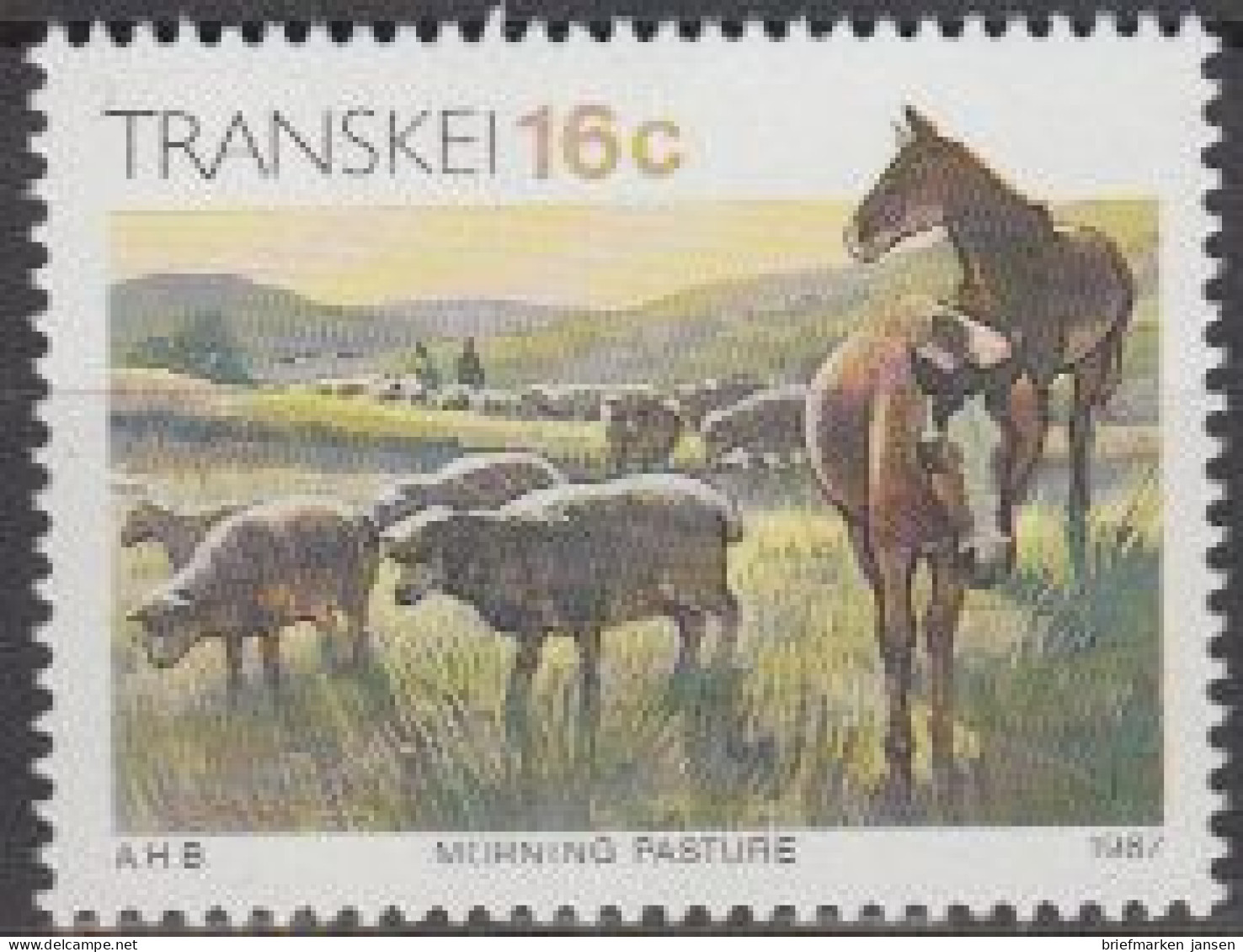 Südafrika - Transkei Mi.Nr. 201 Freim. Kultur Der Xhosa, Schafe + Pferde (16) - Andere & Zonder Classificatie