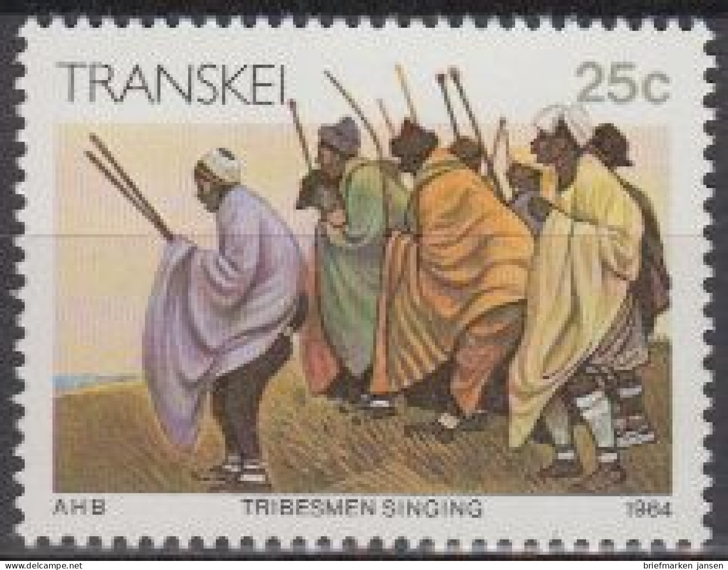 Südafrika - Transkei Mi.Nr. 150y Freim. Kultur Der Xhosa, Sänger (25) - Autres & Non Classés