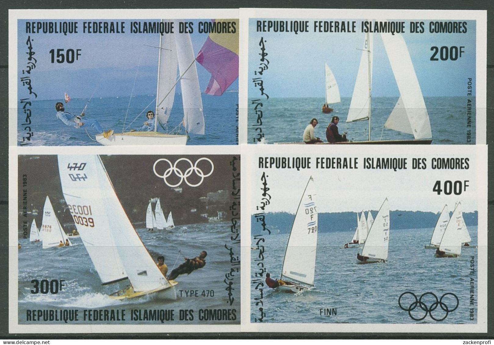 Komoren 1983 Olympische Spiele Los Angeles Segeln 686/89 B Postfrisch - Comores (1975-...)