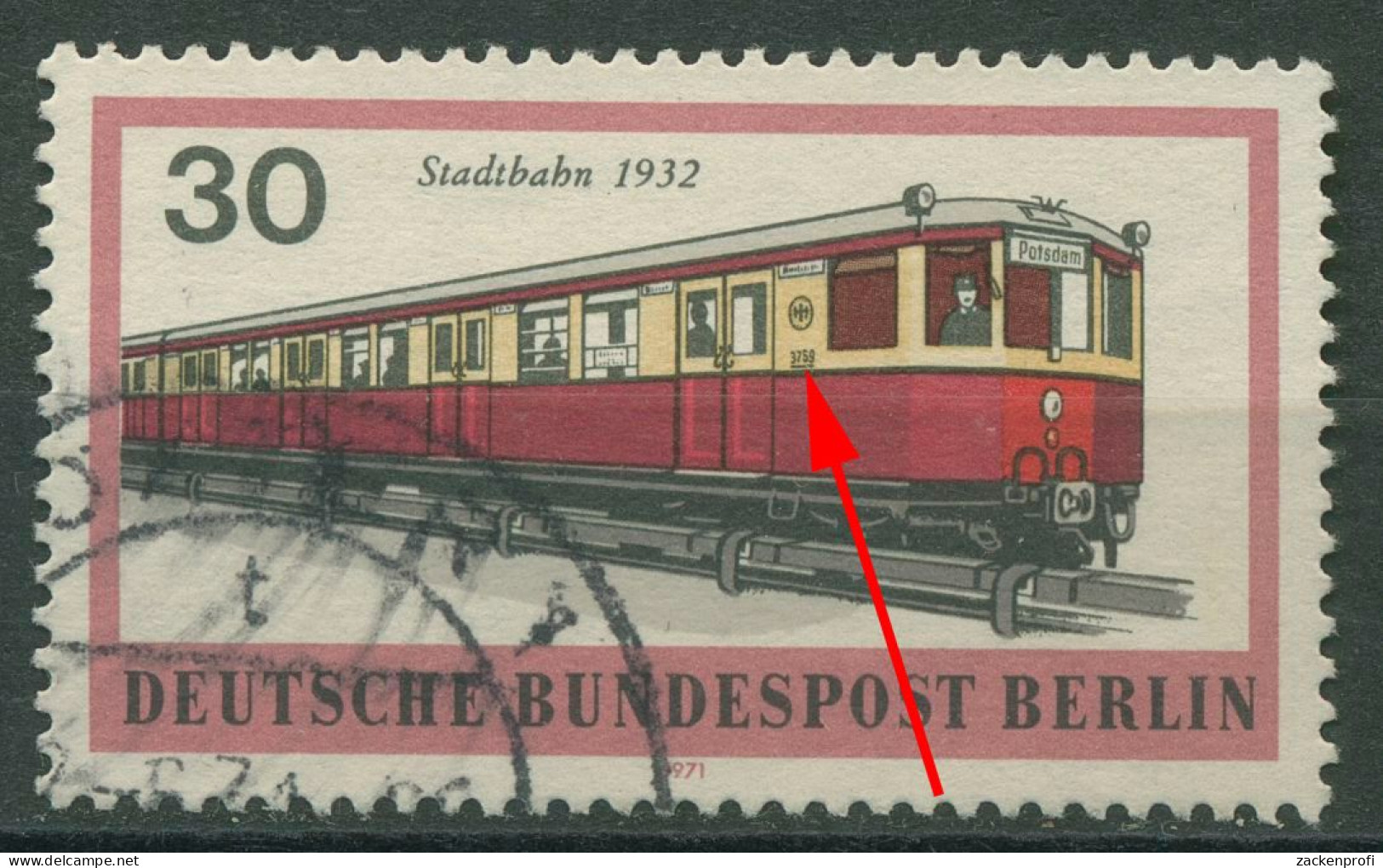 Berlin 1971 Strassenbahn Mit Plattenfehler 382 I Gestempelt - Variétés Et Curiosités
