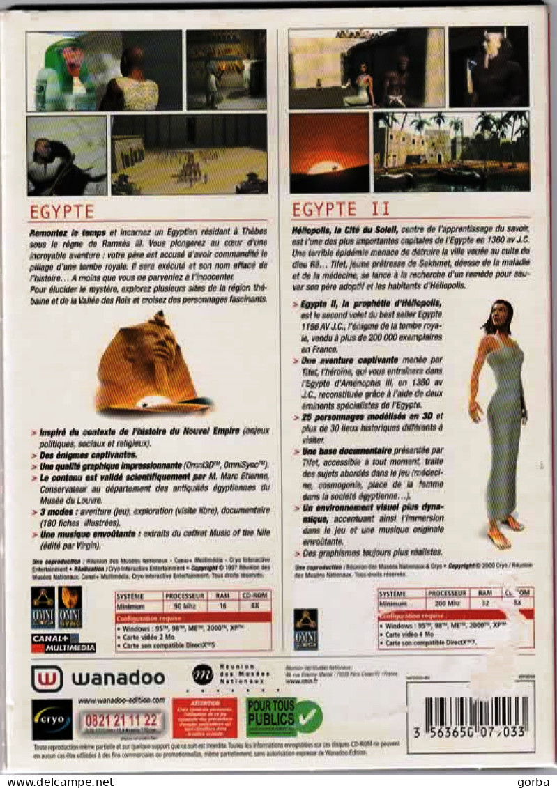 * JEU  PC - EGYPTE - 2 CD Grandes Aventures Historiques - Avec Livret - Juegos PC