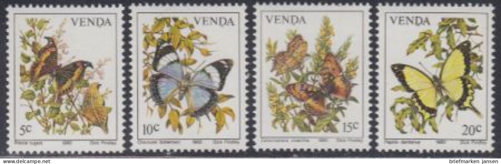 Südafrika - Venda Mi.Nr. 34-37 Schmetterlinge (4 Werte) - Andere & Zonder Classificatie