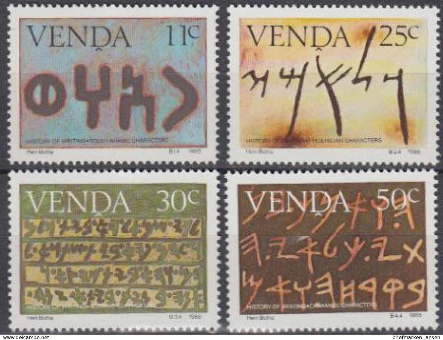 Südafrika - Venda Mi.Nr. 107-10 Geschichte Der Schrift (4 Werte) - Autres & Non Classés