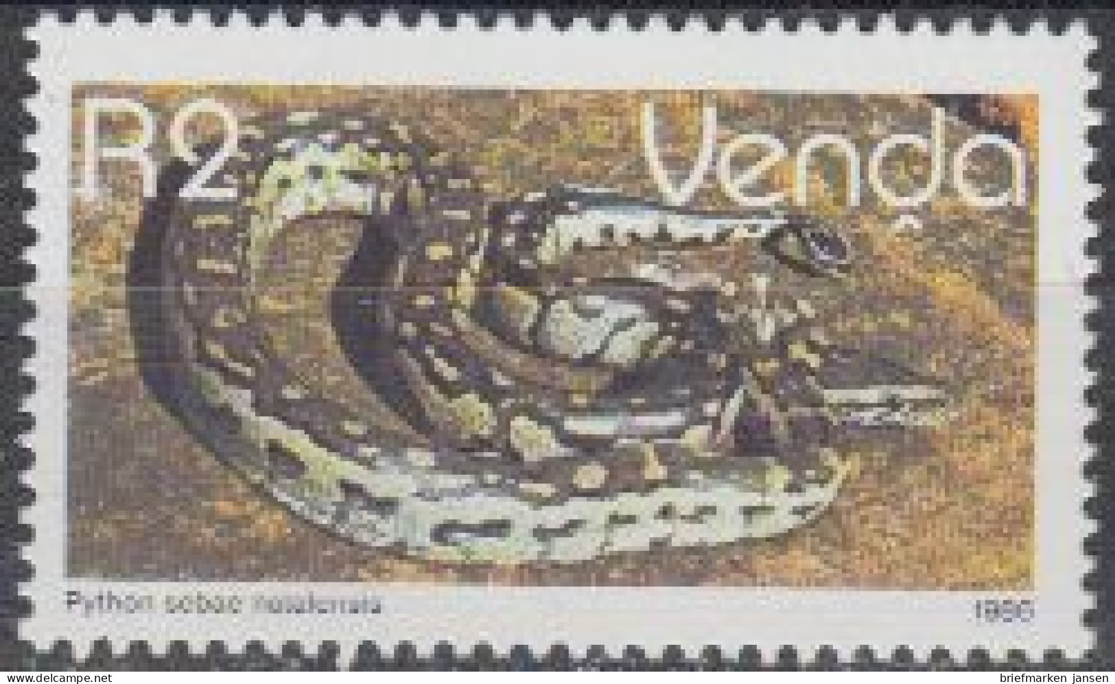 Südafrika - Venda Mi.Nr. 136y Freim. Reptilien, Python (2) - Andere & Zonder Classificatie